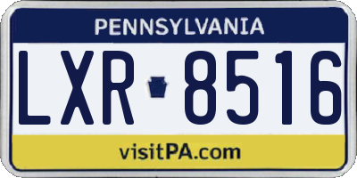 PA license plate LXR8516