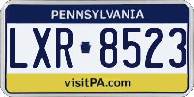 PA license plate LXR8523