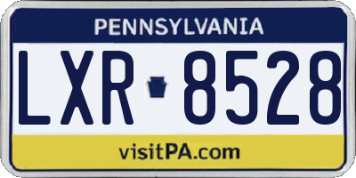 PA license plate LXR8528