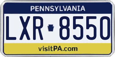 PA license plate LXR8550