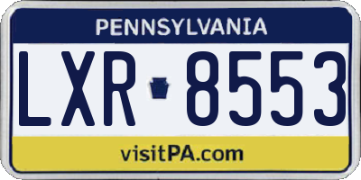 PA license plate LXR8553