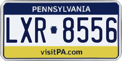 PA license plate LXR8556