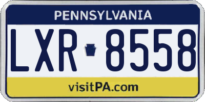PA license plate LXR8558