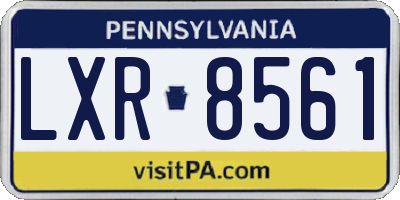PA license plate LXR8561