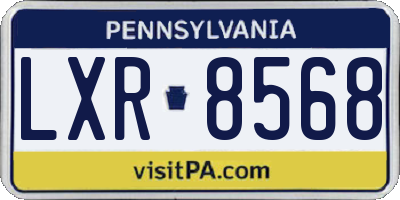 PA license plate LXR8568