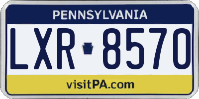 PA license plate LXR8570