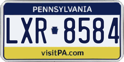 PA license plate LXR8584