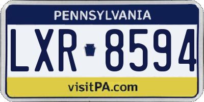 PA license plate LXR8594