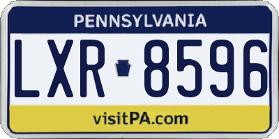 PA license plate LXR8596