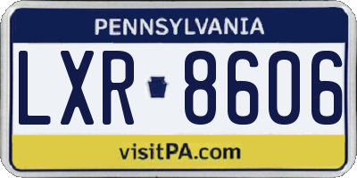 PA license plate LXR8606