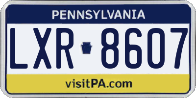 PA license plate LXR8607