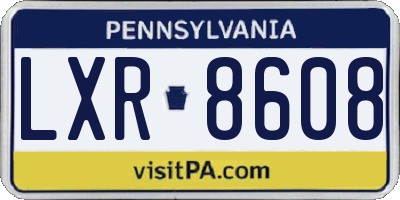 PA license plate LXR8608