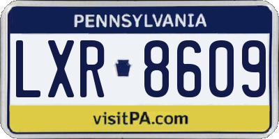 PA license plate LXR8609