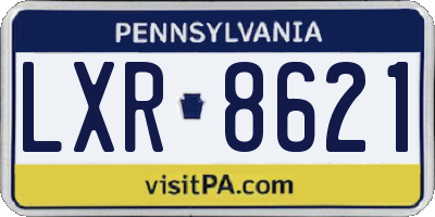 PA license plate LXR8621