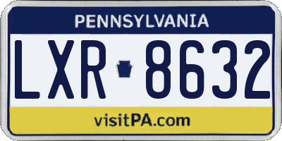 PA license plate LXR8632