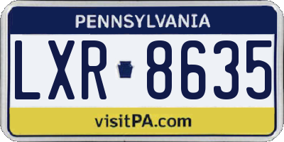 PA license plate LXR8635