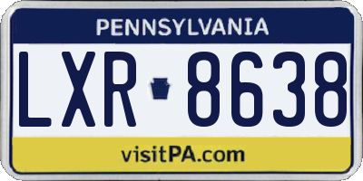 PA license plate LXR8638