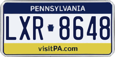 PA license plate LXR8648