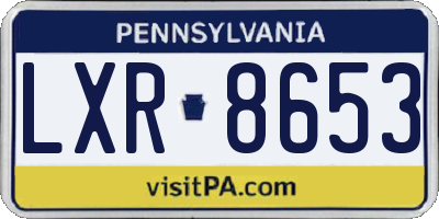 PA license plate LXR8653
