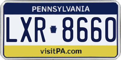 PA license plate LXR8660