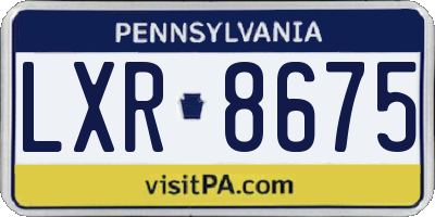 PA license plate LXR8675