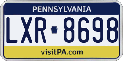 PA license plate LXR8698
