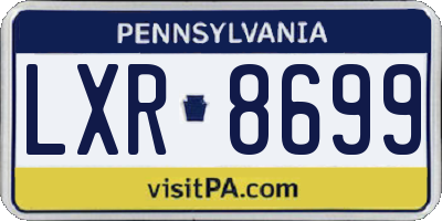 PA license plate LXR8699