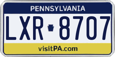 PA license plate LXR8707