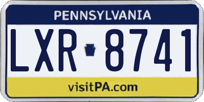 PA license plate LXR8741