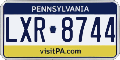 PA license plate LXR8744