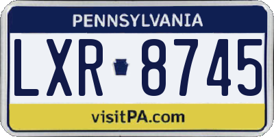 PA license plate LXR8745