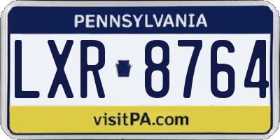 PA license plate LXR8764