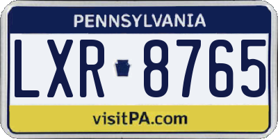 PA license plate LXR8765