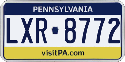 PA license plate LXR8772
