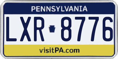 PA license plate LXR8776