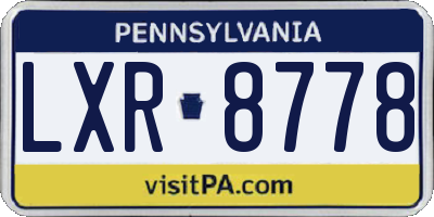 PA license plate LXR8778