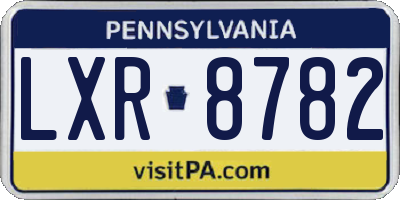 PA license plate LXR8782