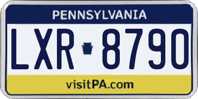 PA license plate LXR8790