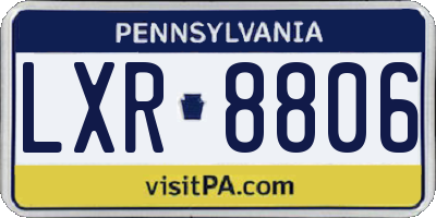 PA license plate LXR8806