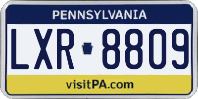 PA license plate LXR8809