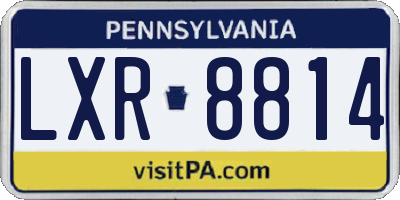 PA license plate LXR8814