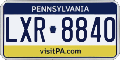 PA license plate LXR8840