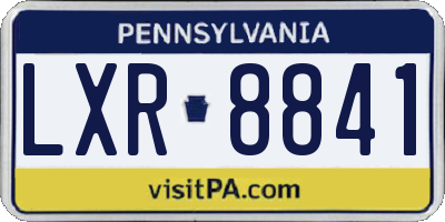 PA license plate LXR8841
