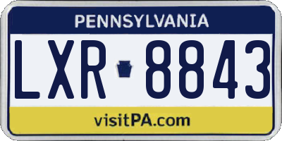 PA license plate LXR8843