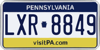PA license plate LXR8849