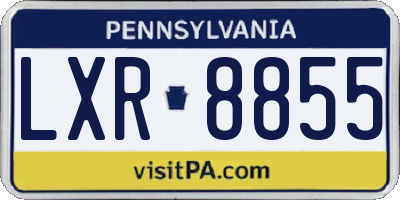 PA license plate LXR8855