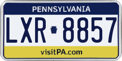 PA license plate LXR8857