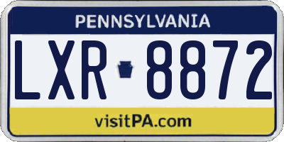 PA license plate LXR8872