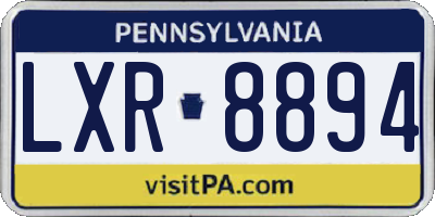 PA license plate LXR8894