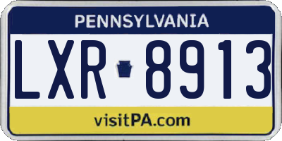 PA license plate LXR8913